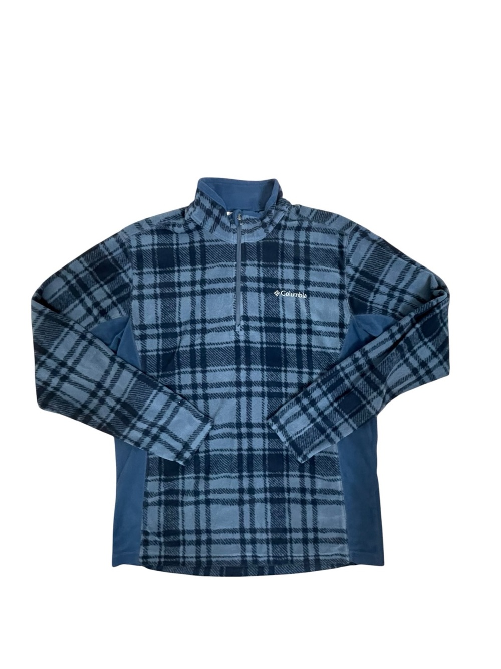 Columbia men's Plaid Fleece Full Zip Jacket Blue Size Small